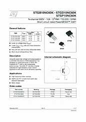 DataSheet STGB10NC60K pdf
